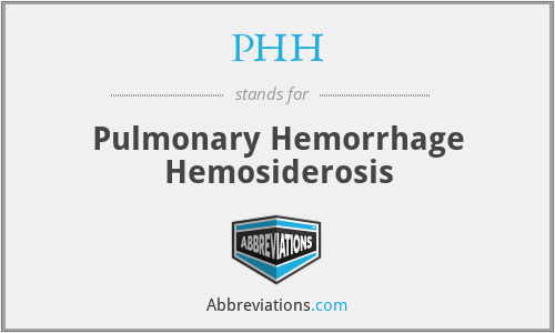 PHH - Pulmonary Hemorrhage Hemosiderosis