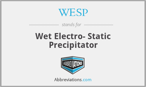 WESP - Wet Electro- Static Precipitator