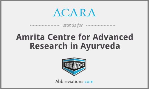 ACARA - Amrita Centre for Advanced Research in Ayurveda