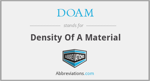 DOAM - Density Of A Material