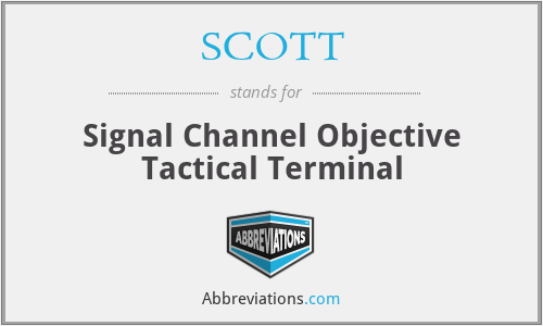 SCOTT - Signal Channel Objective Tactical Terminal