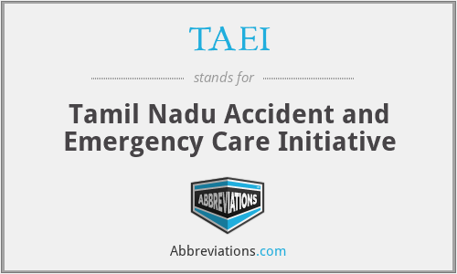 TAEI - Tamil Nadu Accident and Emergency Care Initiative