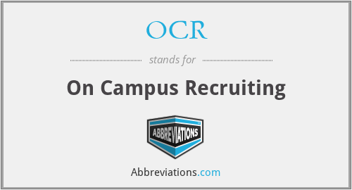 OCR - On Campus Recruiting