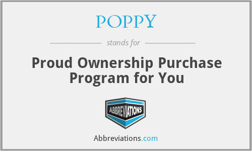 POPPY - Proud Ownership Purchase Program for You