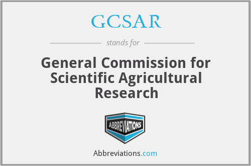 GCSAR - General Commission for Scientific Agricultural Research