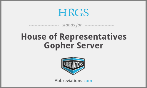 HRGS - House of Representatives Gopher Server