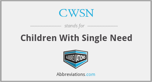 CWSN - Children With Single Need