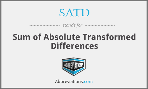 SATD - Sum of Absolute Transformed Differences