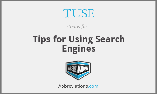 TUSE - Tips for Using Search Engines
