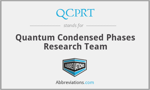 QCPRT - Quantum Condensed Phases Research Team