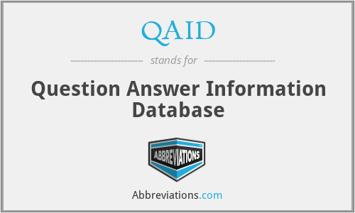 QAID - Question Answer Information Database