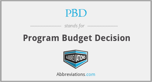 PBD - Program Budget Decision