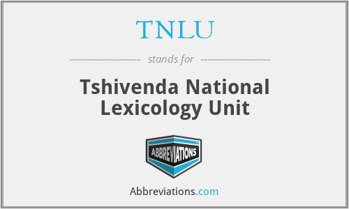 TNLU - Tshivenda National Lexicology Unit