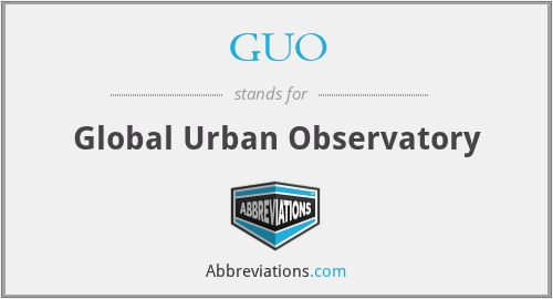 GUO - Global Urban Observatory