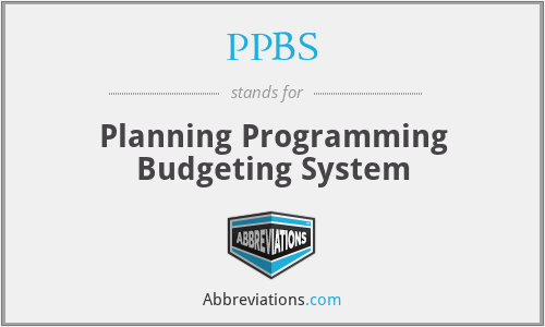 PPBS - Planning Programming Budgeting System