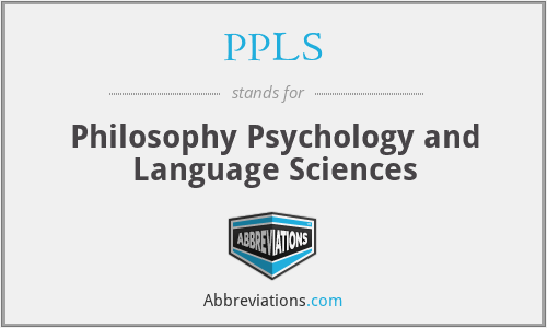 PPLS - Philosophy Psychology and Language Sciences