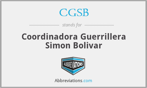 CGSB - Coordinadora Guerrillera Simon Bolivar