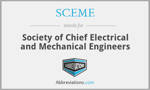 SCEME - Society of Chief Electrical and Mechanical Engineers