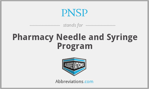 PNSP - Pharmacy Needle and Syringe Program