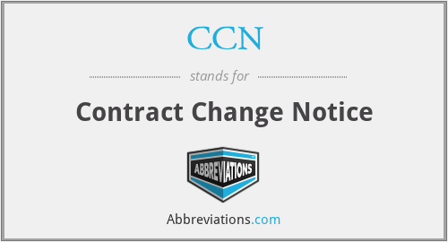 CCN - Contract Change Notice
