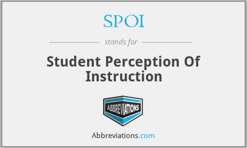 SPOI - Student Perception Of Instruction