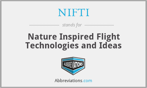 NIFTI - Nature Inspired Flight Technologies and Ideas