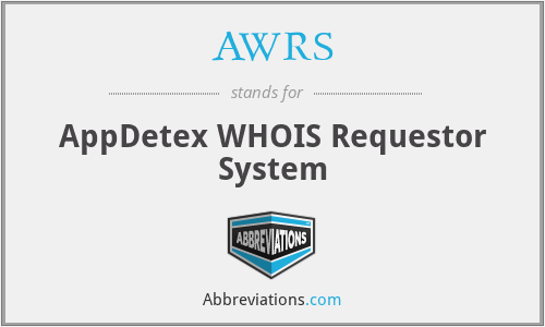 AWRS - AppDetex WHOIS Requestor System
