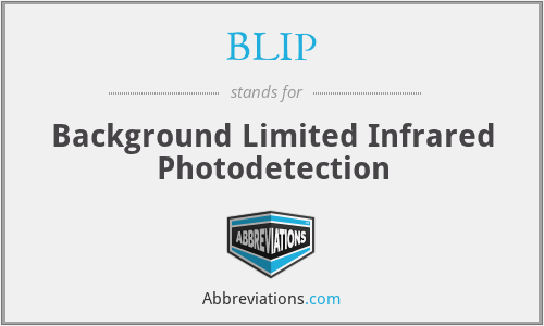 BLIP - Background Limited Infrared Photodetection