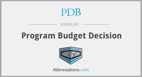 PDB - Program Budget Decision