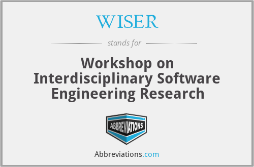 WISER - Workshop on Interdisciplinary Software Engineering Research