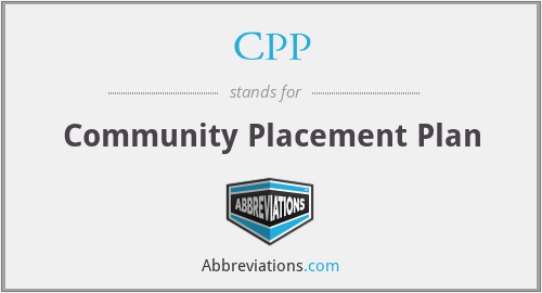 CPP - Community Placement Plan