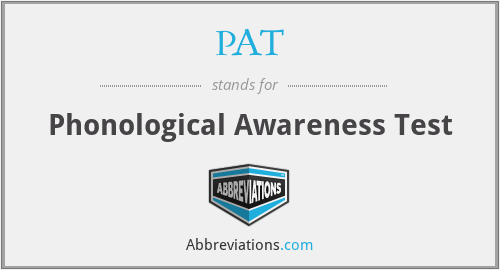 PAT - Phonological Awareness Test