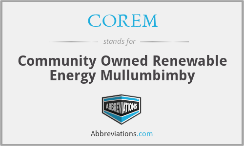 COREM - Community Owned Renewable Energy Mullumbimby