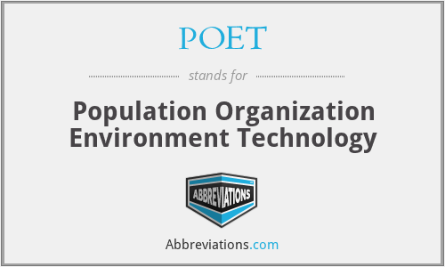 POET - Population Organization Environment Technology