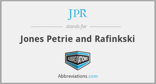 JPR - Jones Petrie and Rafinkski