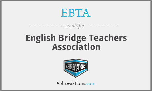 EBTA - English Bridge Teachers Association