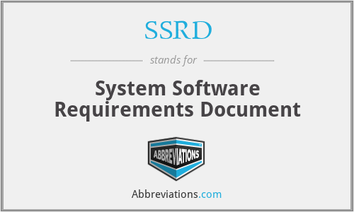 SSRD - System Software Requirements Document