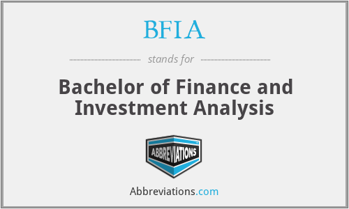 BFIA - Bachelor of Finance and Investment Analysis