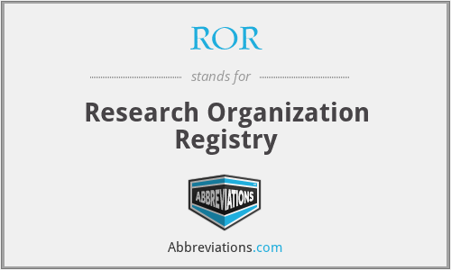 ROR - Research Organization Registry