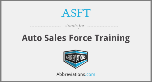 ASFT - Auto Sales Force Training