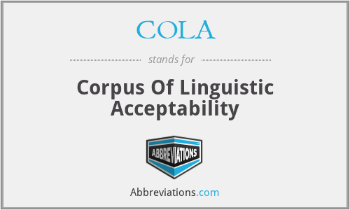COLA - Corpus Of Linguistic Acceptability