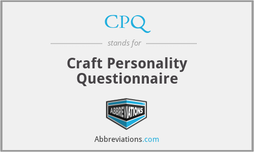CPQ - Craft Personality Questionnaire