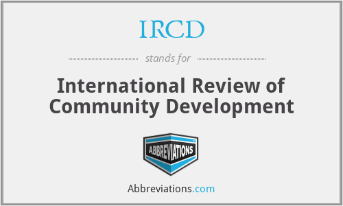 IRCD - International Review of Community Development