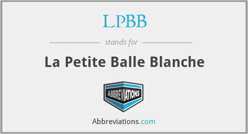 LPBB - La Petite Balle Blanche