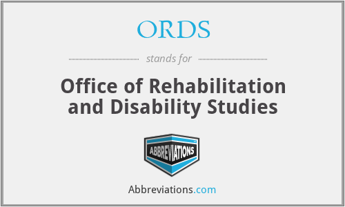 ORDS - Office of Rehabilitation and Disability Studies