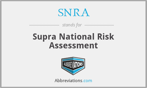 SNRA - Supra National Risk Assessment