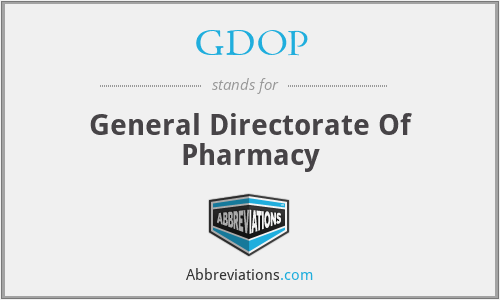 GDOP - General Directorate Of Pharmacy