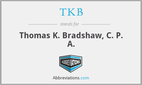 TKB - Thomas K. Bradshaw, C. P. A.