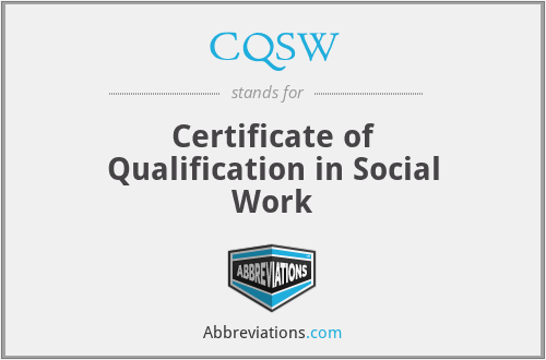 CQSW - Certificate of Qualification in Social Work