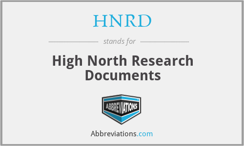 HNRD - High North Research Documents